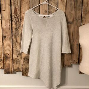 White House Black Market Silver and White‎ Sparkle Asymmetrical Keyhole Dress